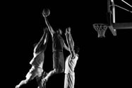 basketball game sport player in action isolated on black background